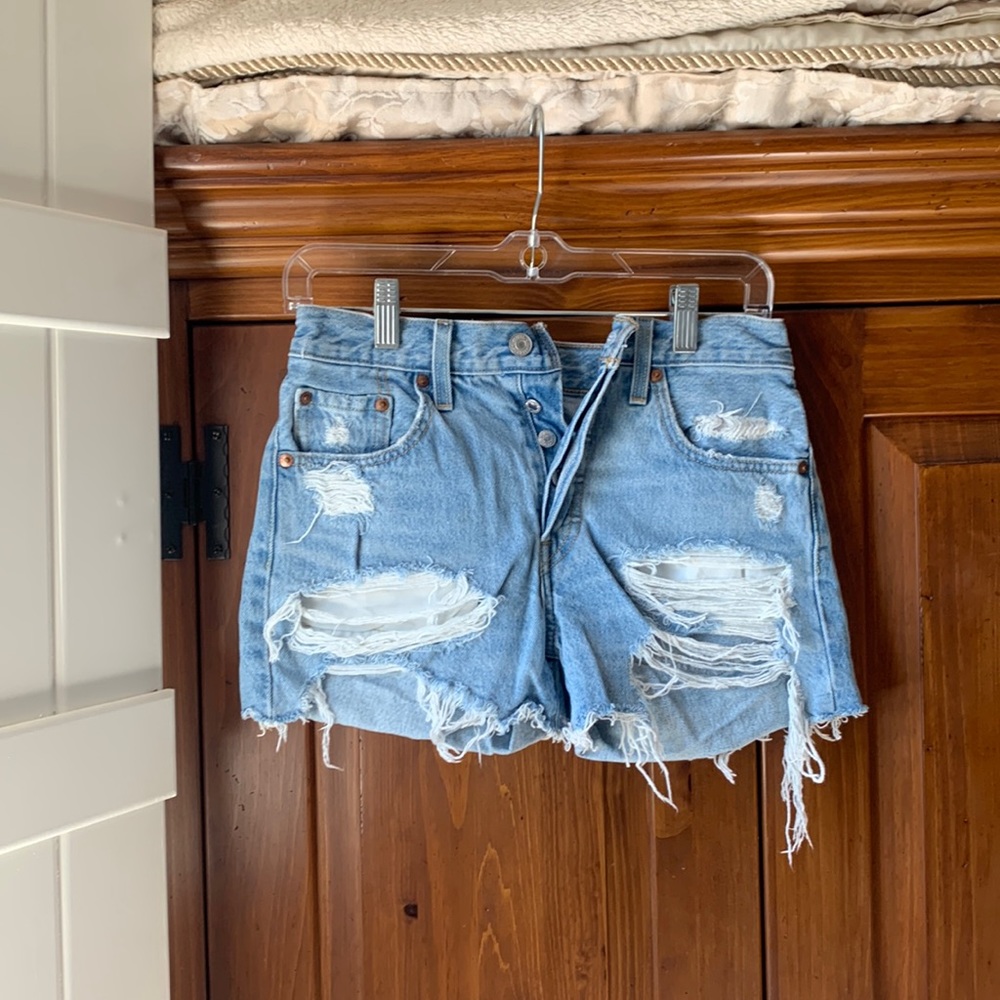 Levi’s 501 high rise denim shorts
